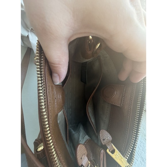 Ralph Lauren Purse Leather Crossbody Satchel Zipper - Picture 4 of 9